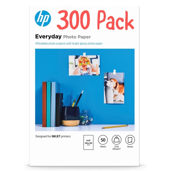 300 Pack! 4x6 HP Glossy Photo Print Paper for Inkjet printers!